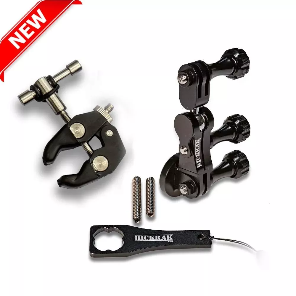 RickRak GoPro & Action Camera 360 Universal Round Bar Clamp