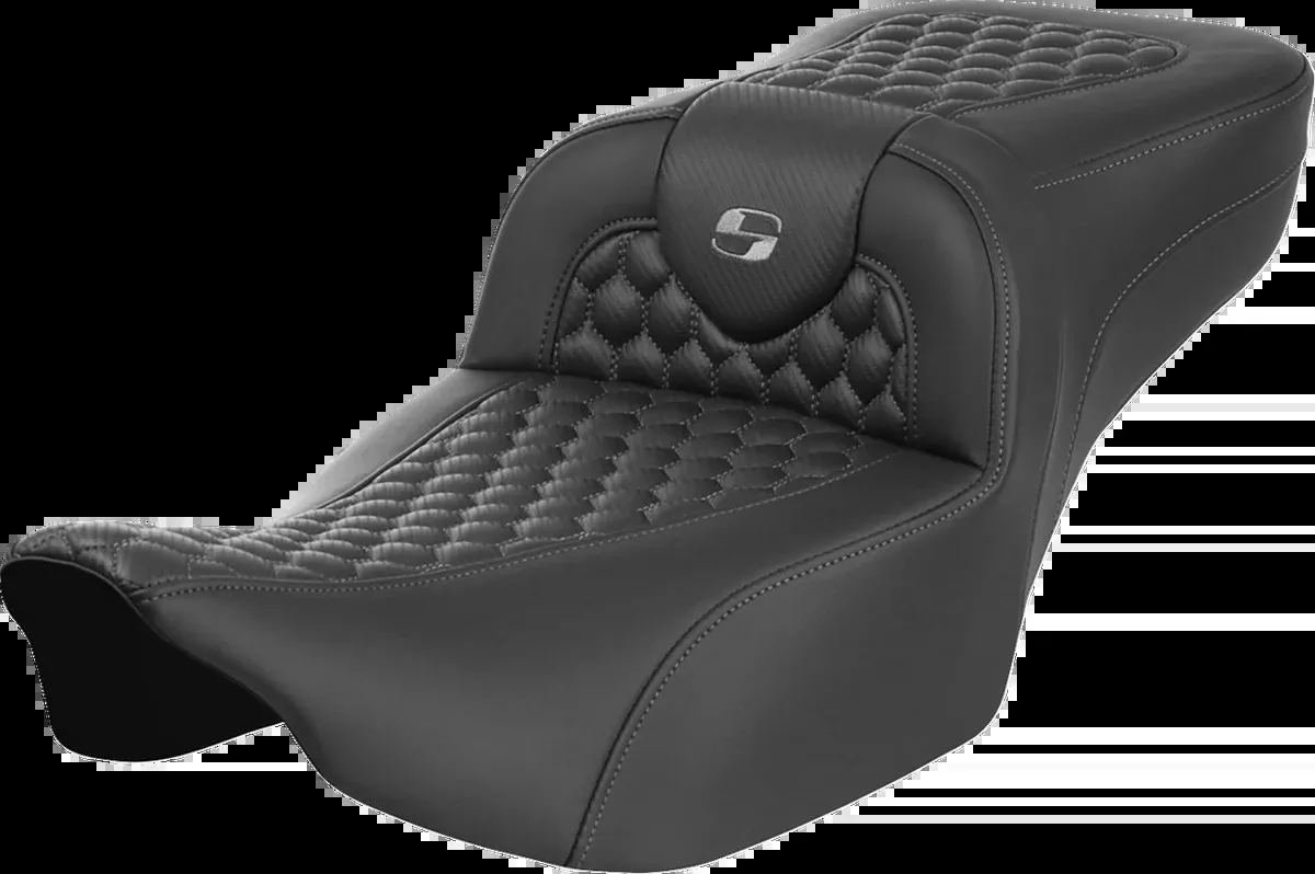 Roadsofa™ Extended Reach Seat - without Backrest - Honeycomb - Dark Gray Stitch - FLTR/FLHX '23-'24
