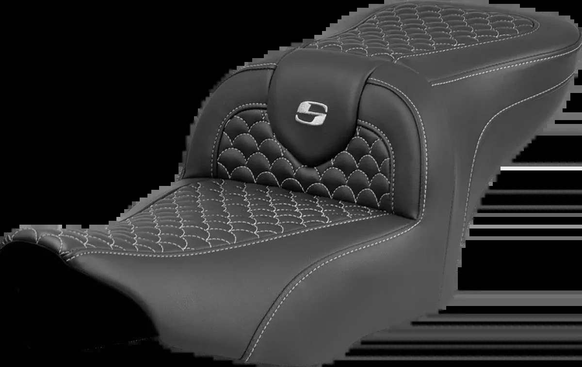 Roadsofa™ Seat - Dragon Scale Stitch - Silver Stitch - w/o Backrest - FLTR/FLHX '23-'24