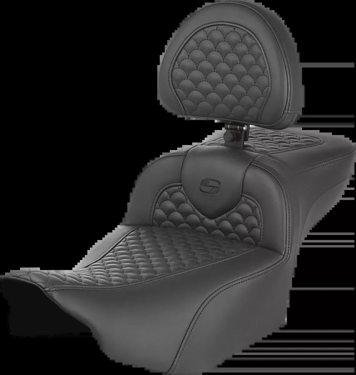 Roadsofa™ Seat - Dragon Scale Stitch - w/ Backrest - Extended Reach - FLTR/FLHX '23-'25