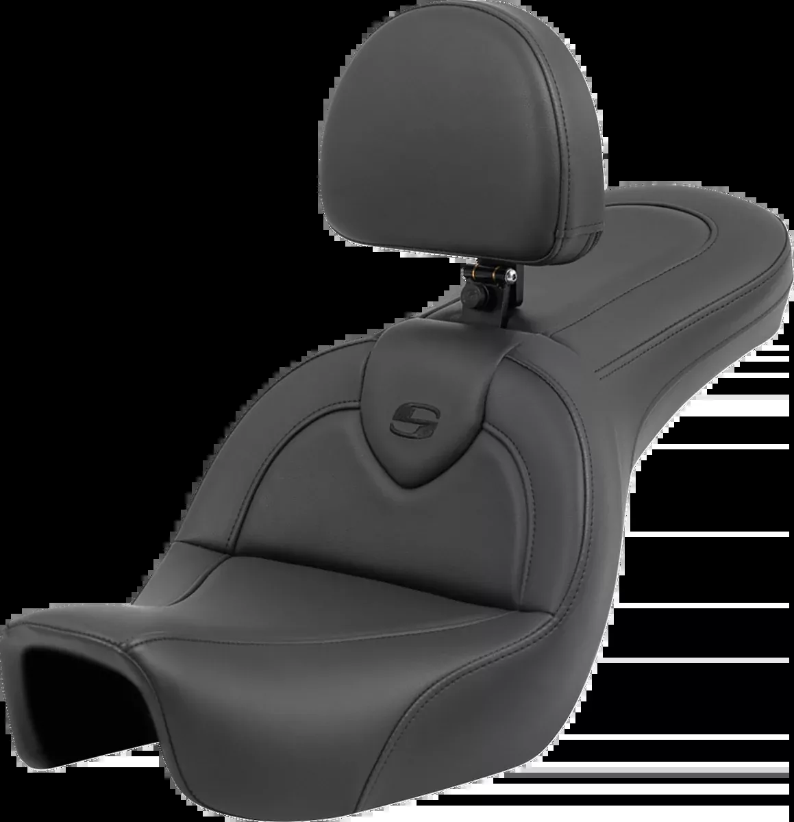 Roadsofa™ Seat - with Backrest - Black/Black Stitching - FXD '06-'17