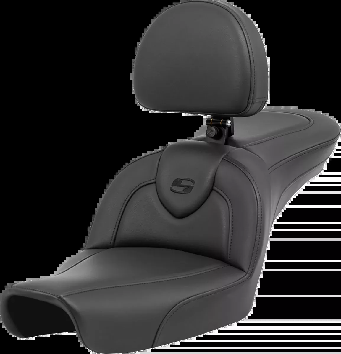 Roadsofa™ Seat - with Backrest - Black/Black Stitching - FXD '96-'03