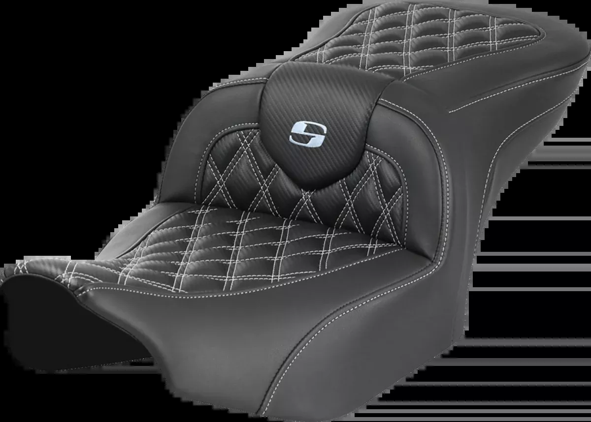 RoadSofa™ Seat - without Backrest - Carbon Fiber - Lattice Stitch - Silver Stitch - FL/FX '23-'24
