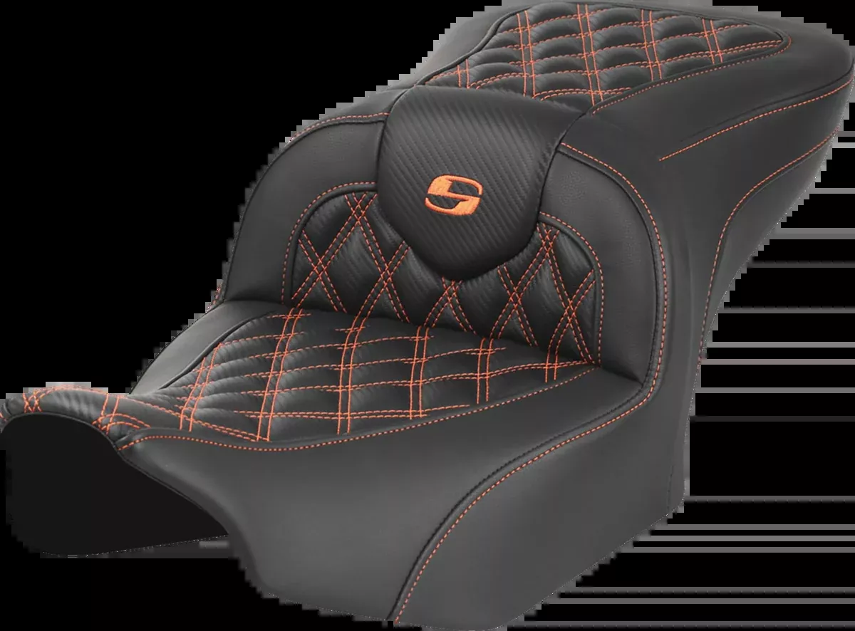 RoadSofa™ Seat - without Backrest - Carbon Fiber - Orange Stitch - FL/FX '23-'24