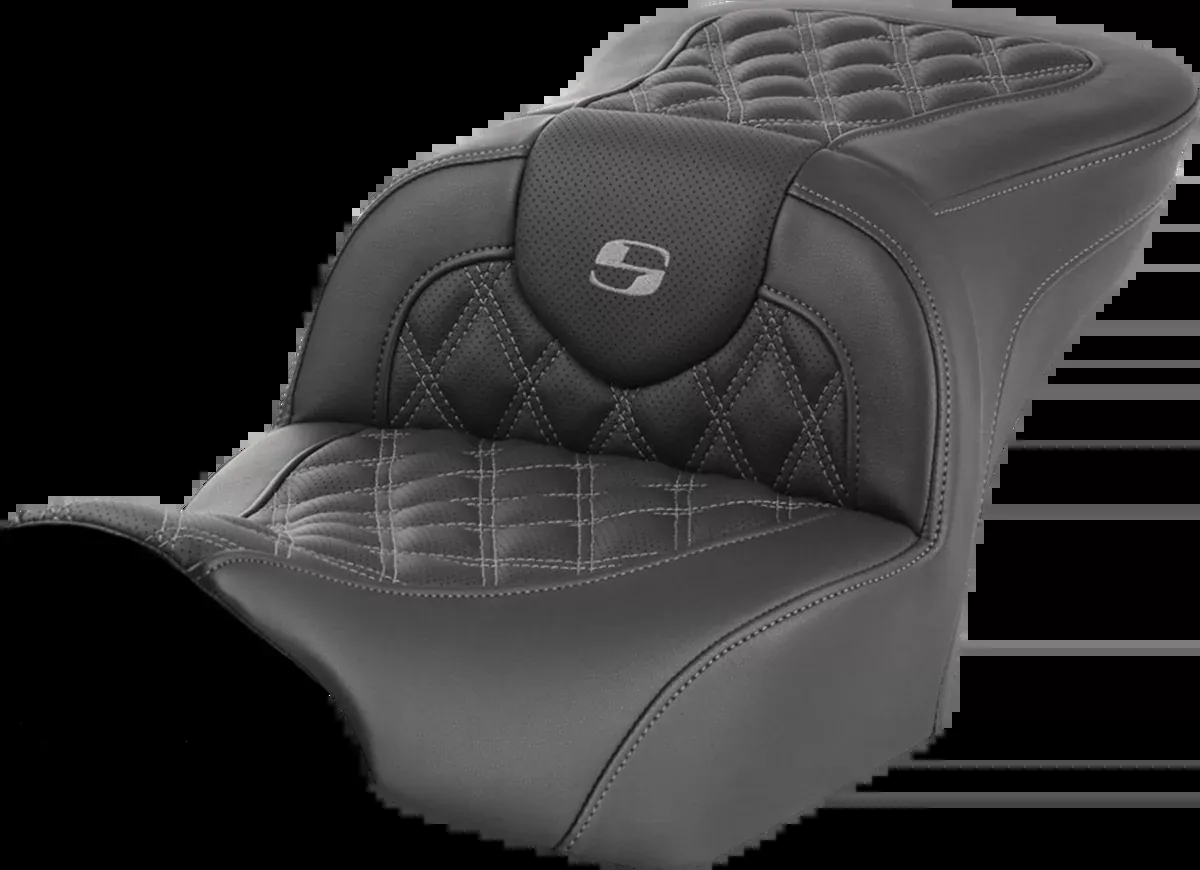 Roadsofa™ Seat - without Backrest - Gray Lattice Stitch - FLTR/FLHX '23-'24