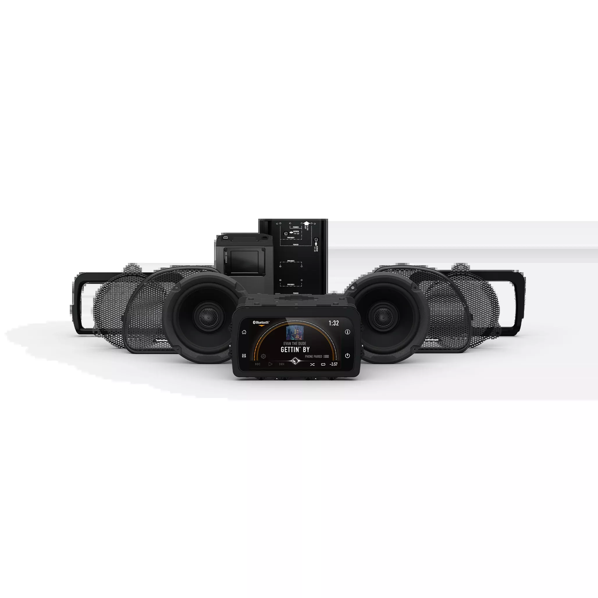Rockford Fosgate Stage-2 Complete Kit for 2014+ Harley-Davidson Street Glide & Road Glide (Gen-3) + Radio HD14-PMX-STG2