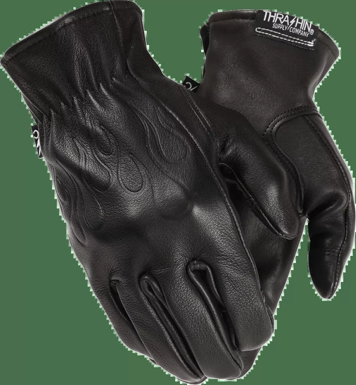 Roper Leather Gloves / Deerskin Pull-On, Embossed Flames