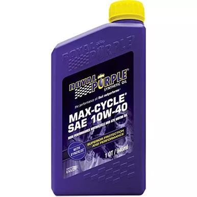 Royal Purple 01315 Max Cycle 10W-40 Synthetic Motorcycle Oil, 1 Quart