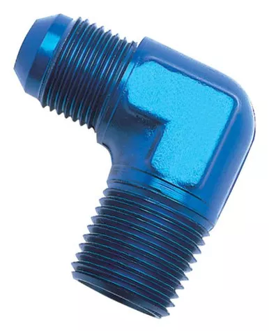 Russell Performance 660810 Blue Anodized Aluminum -4AN 90-Degree Adapter Fitting