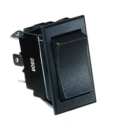 RV Designer S225 Rocker Switch 20 Amp DPDT Momentary On/Off Black DC Electrical