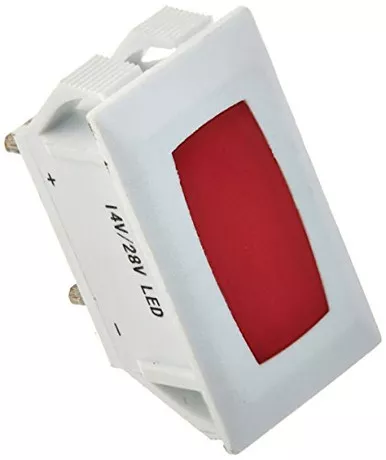 RV Designer S365 Rocker Switch with Indicator Lights, White/Red, DC