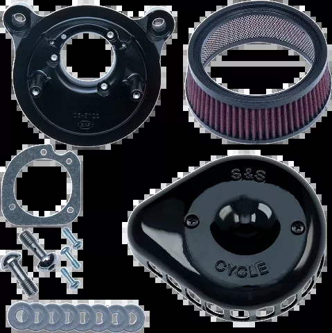 S&S Black Mini Teardrop Stealth Air Cleaner Kit for 01-17 Harley Dyna Touring