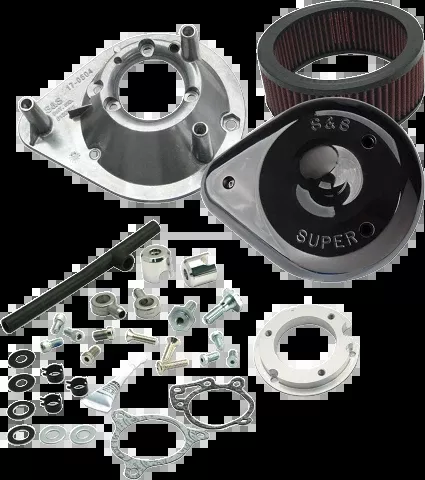 S&S Black Teardrop Air Cleaner Filter Kit 2008-2017 Harley Touring Softail FLHX