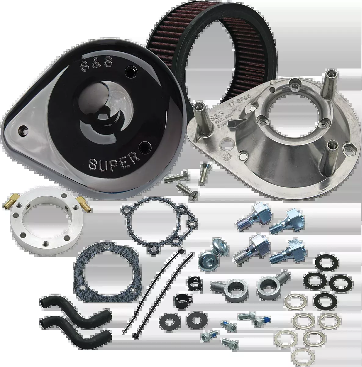 S&S Black Teardrop CV Air Cleaner Filter Kit 93-06 Harley Dyna Touring Softail