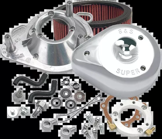 S&S Chrome Teardrop Air Cleaner Filter Kit fits 2001-2017 Harley Dyna Softail