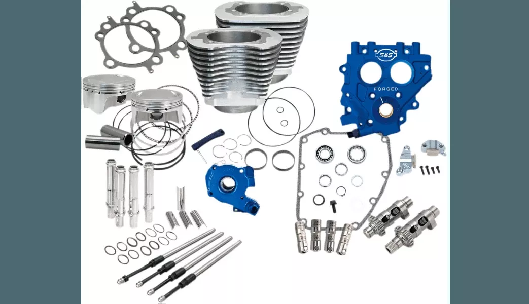 S&S Cycle 100" Power Package for '99-06 Harley Davidson Twin Cam 88 Models with 585 Easy Start Chain Drive Cams - Wrinkle Black