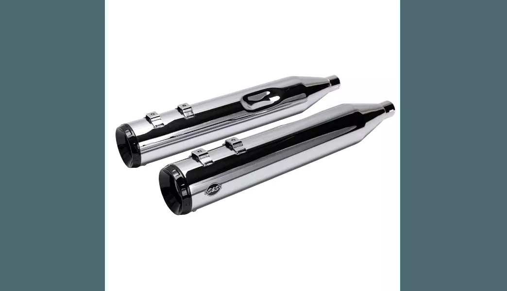 S&S Cycle 4-1/2" GNX Slip-On Mufflers for '95-16 Harley Davidson Touring Models - Chrome