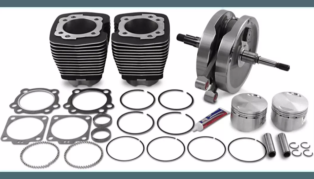 S&S Cycle 96" Sidewinder Big Bore Stroker Kit for '84-99 Harley Davidson Big Twins - Wrinkle Black Finish