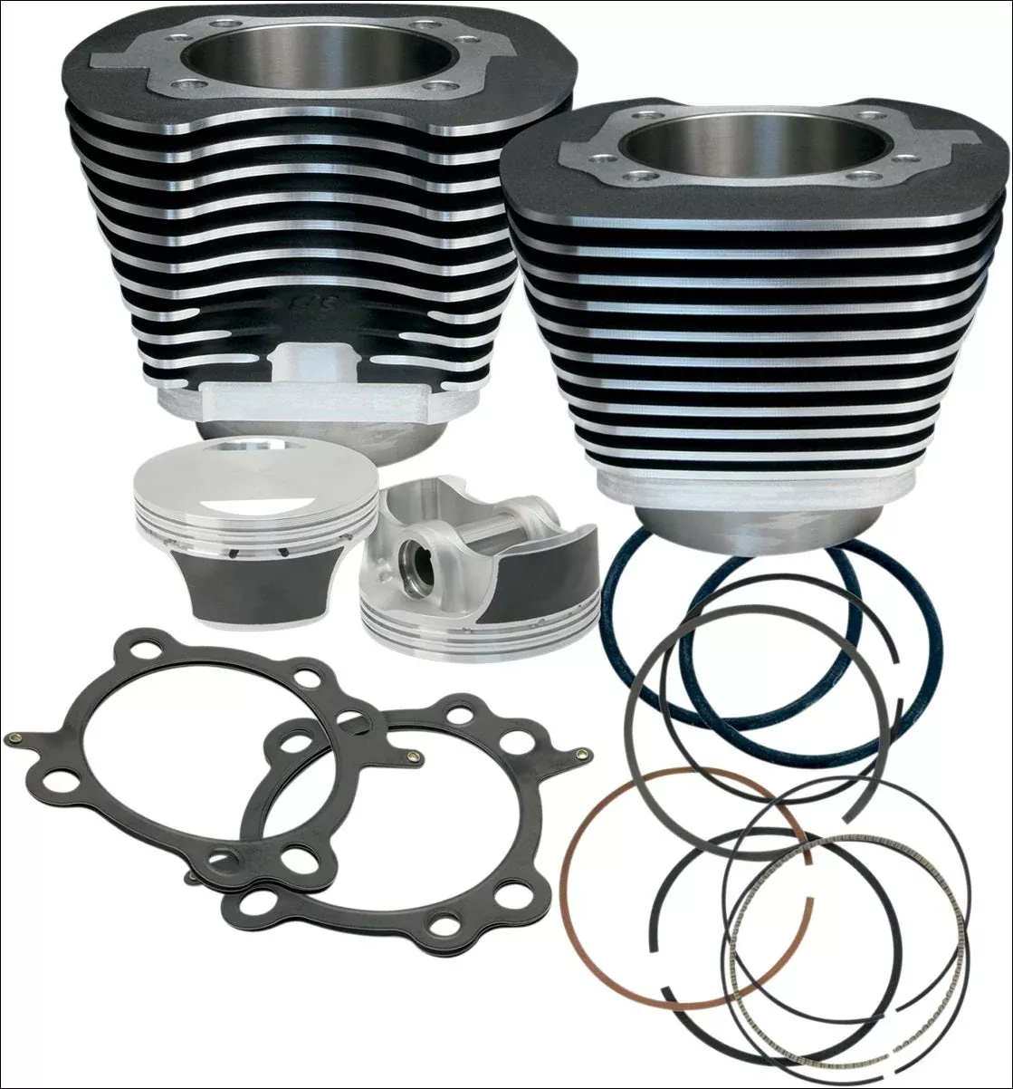 S&S Cycle 97" CI Big Bore Cylinder Kit Black 9.7:1 Compression 99-06 Harley