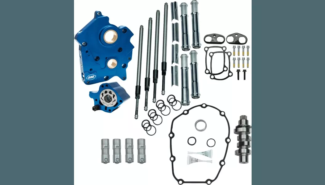 S&S Cycle Cam Chest Kit with HPT560 Cam for '23-Up Water Cooled VVT M8 Touring Models (Select Chrome or Black Pushrod Tubes)