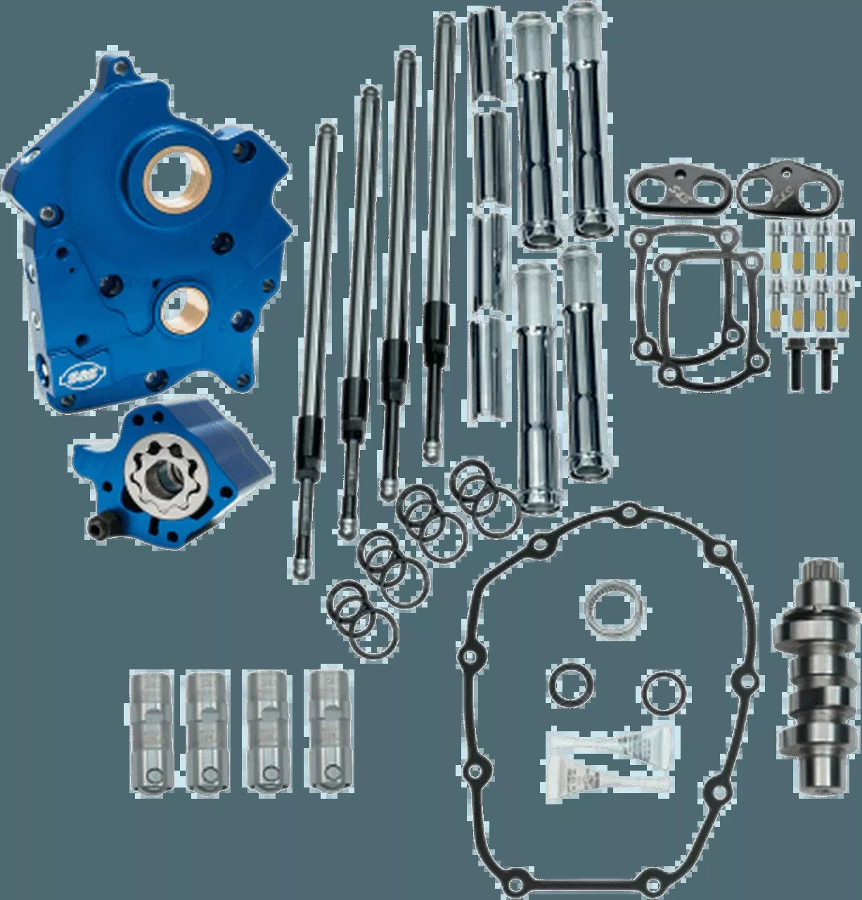 S&S Cycle Chain Drive Camchest Kits 465 or 475 Cam for '17-26 Harley-Davidson Oil Cooled Milwaukee-Eight Engines (Select Pushrod Tube Finish)
