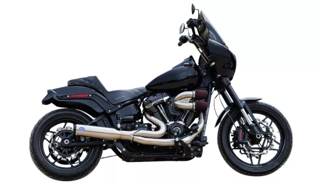 S&S Cycle Qualifier 2-Into-1 Exhaust System - 550-1103 For Harley Softail 2018-2024