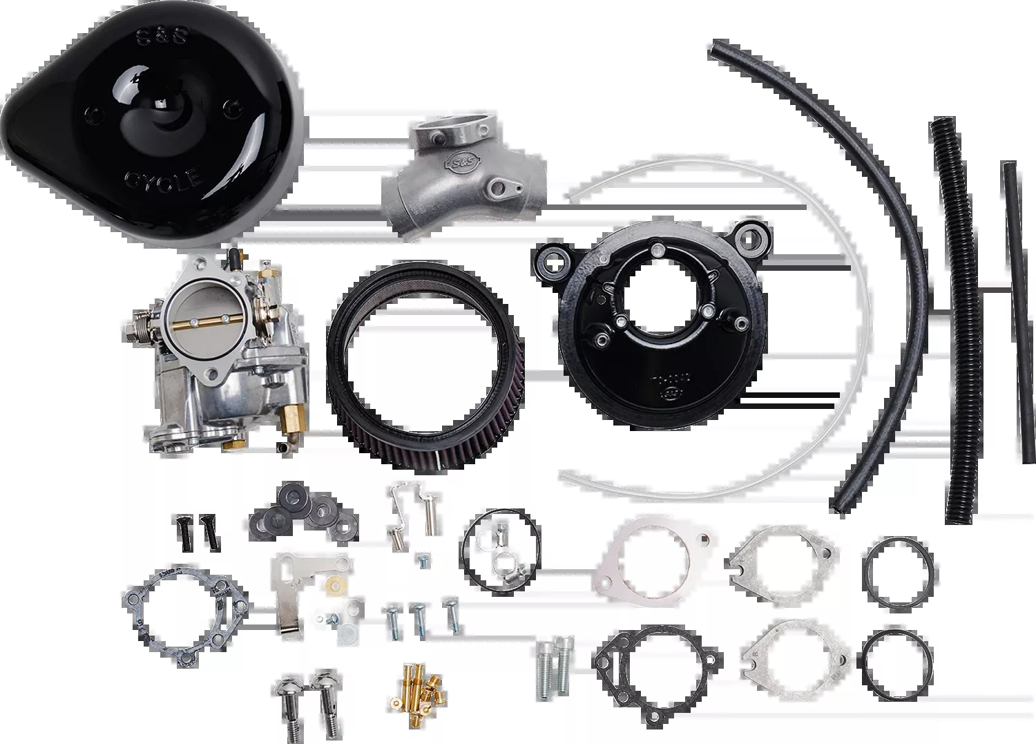 S&S CYCLE Super E Carburetor with Stealth Air Cleaner Kit for Evolution Big Twin – Part 110-0146