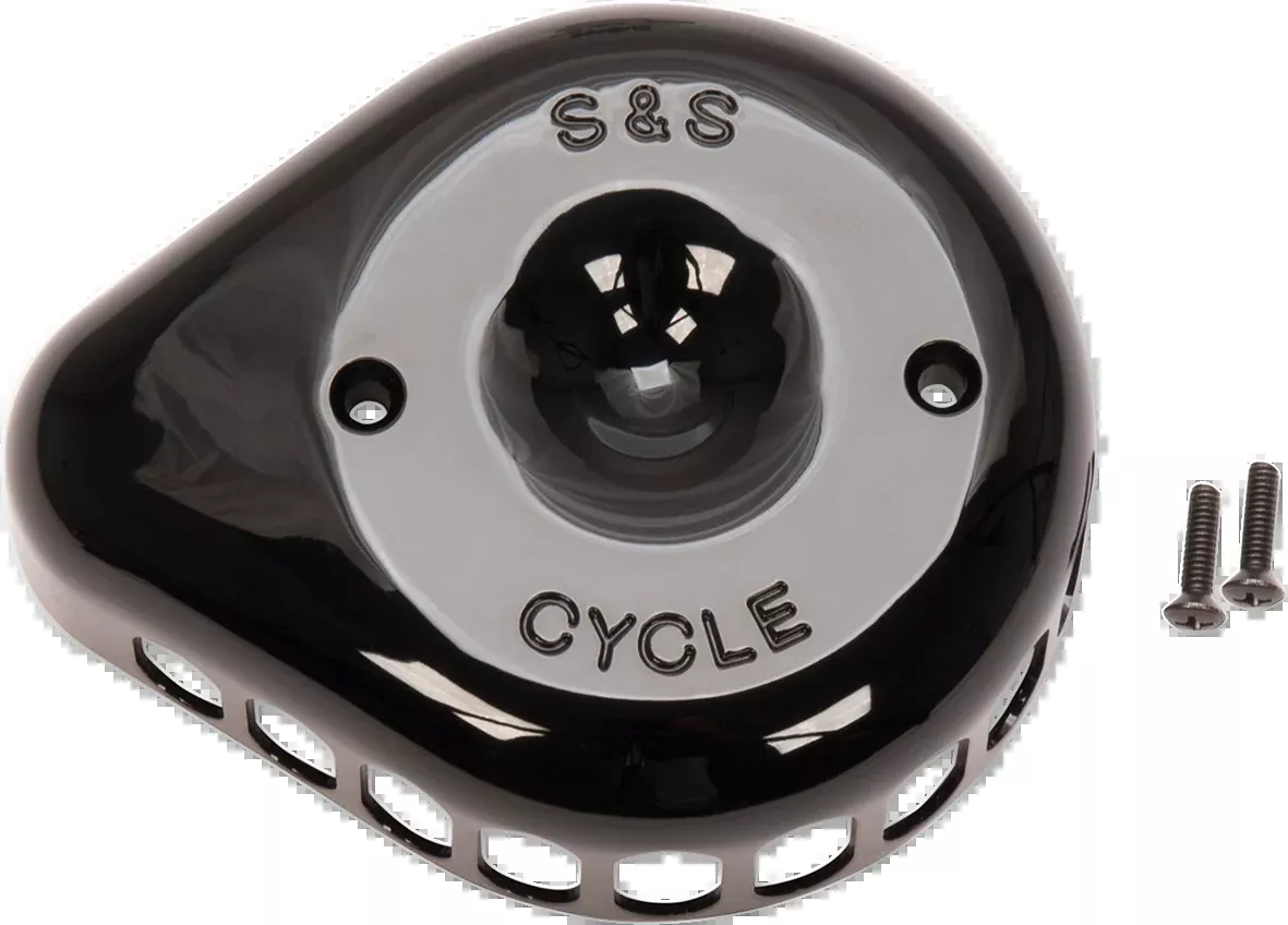 S&S Gloss Black Stealth Mini Tear Drop Air Cleaner Cover for Harley Davidson