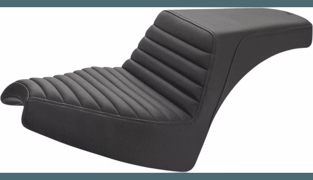 Saddleman Step Up Seat for '21-Up Indian Chief Models - Front Tuck-n'-Roll/Rear Smooth Black