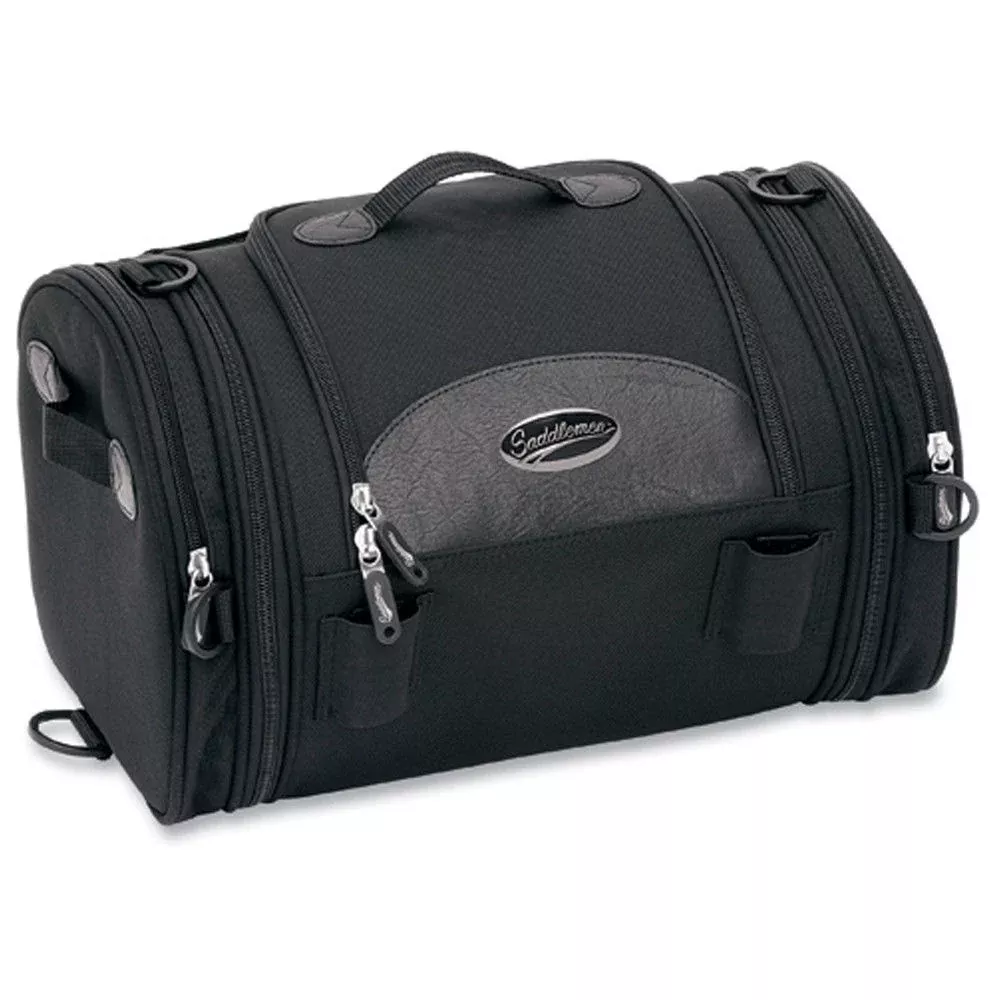 Saddlemen 3515-0075 Black R1300LXE Deluxe Roll Sissy Bar Bag Luggage 21L