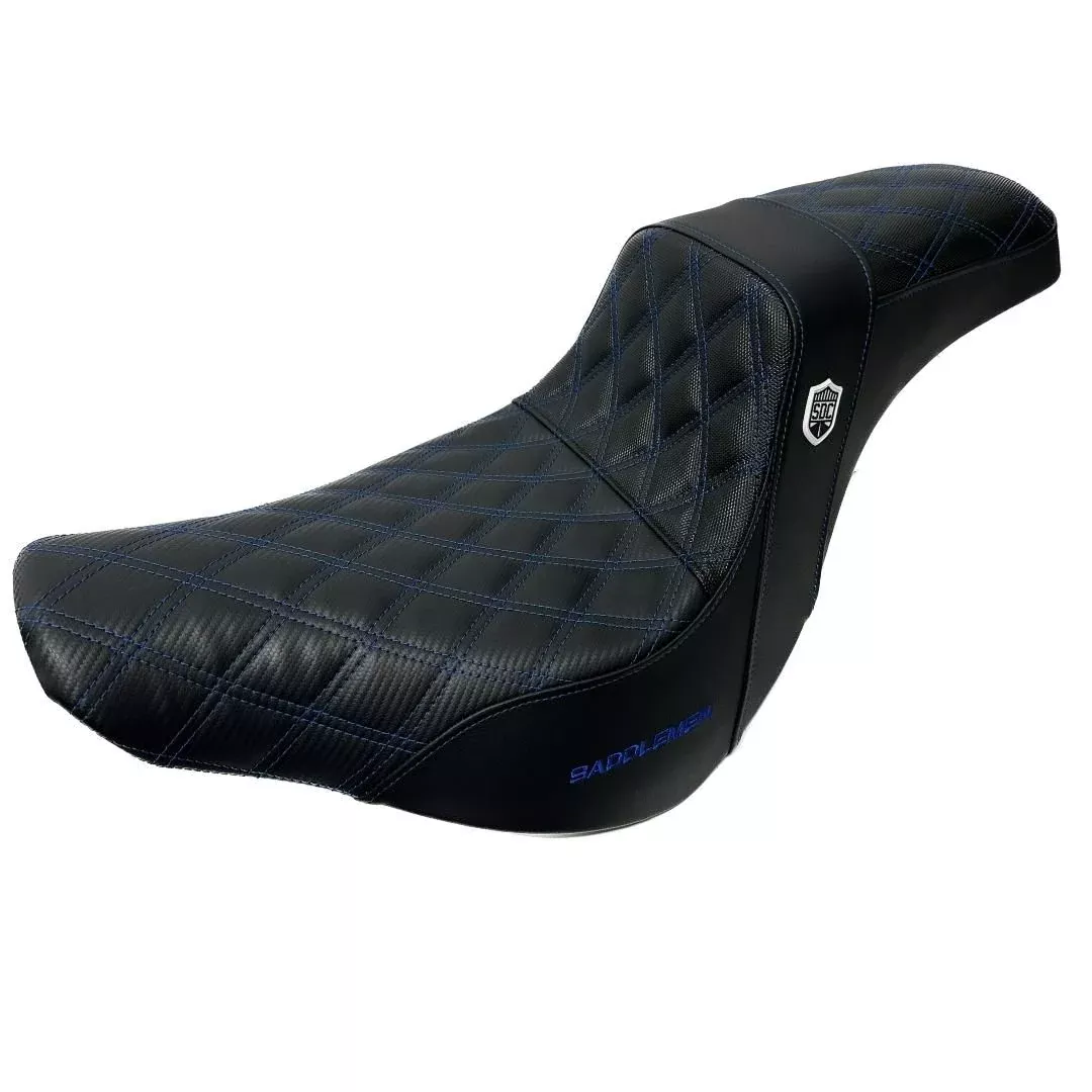 Saddlemen Blue Stitch 0802-1433 SC81829DB Pro Series SDC Performance Gripper Seat For Harley Softail 2018-2025