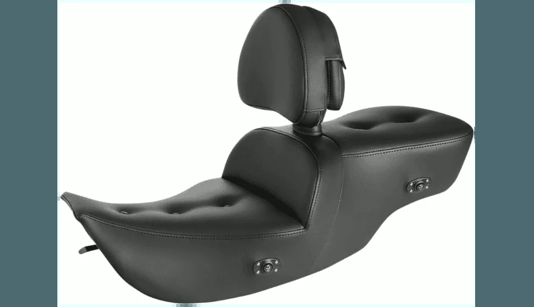 Saddlemen Heated Roadsofa Pillow Top Seat with Driver Backrest for '97-07 Harley Davidson FLT, FLHT, FLTR Models