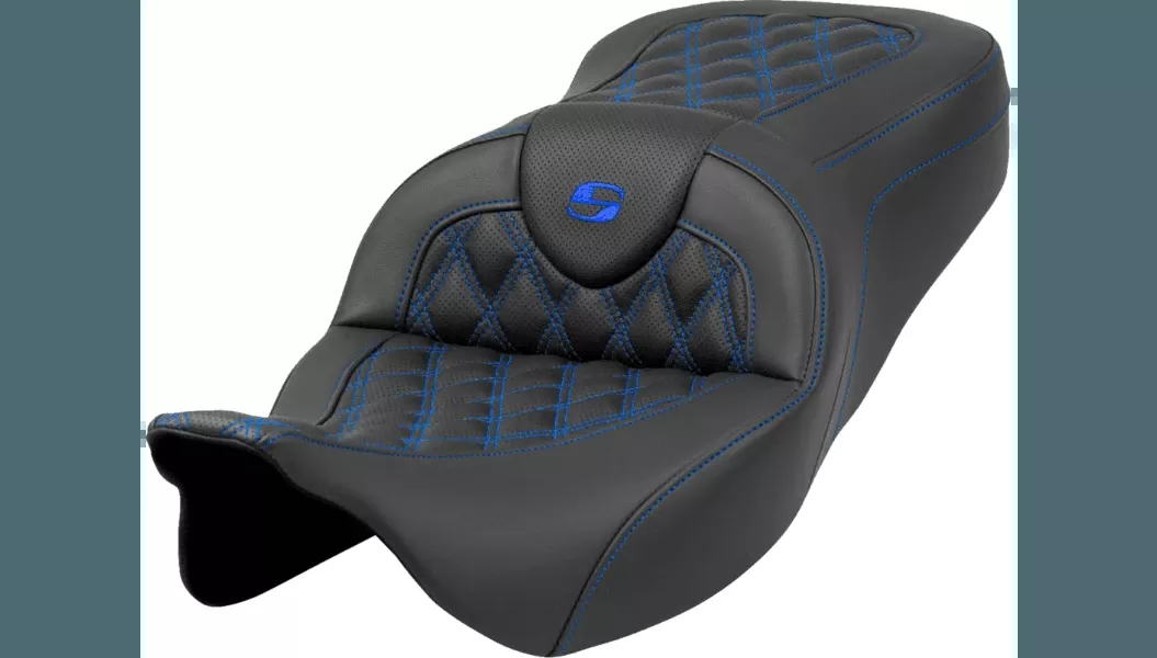 Saddlemen Lattice Stitch Roadsofa Seat without Driver Backrest for '08-23 Harley Davidson Touring (except '23 CVO FLHXSE and CVO FLTRSE) Select Stitching Color