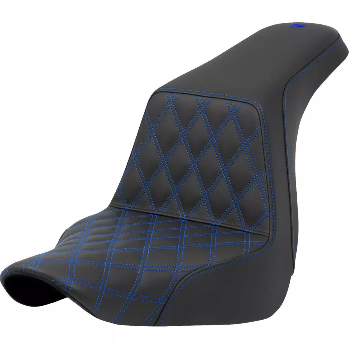 Saddlemen Lattice Stitch Step-Up Seat Front Blue Stitch – 818-29-17201 For Harley Softail 2018-2021
