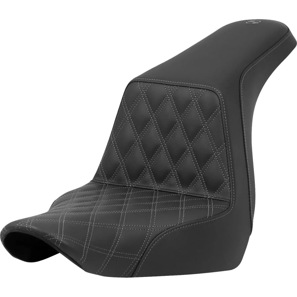Saddlemen Lattice Stitch Step-Up Seat Front Gray Stitch – 818-29-17202 For Harley Softail 2018-2021