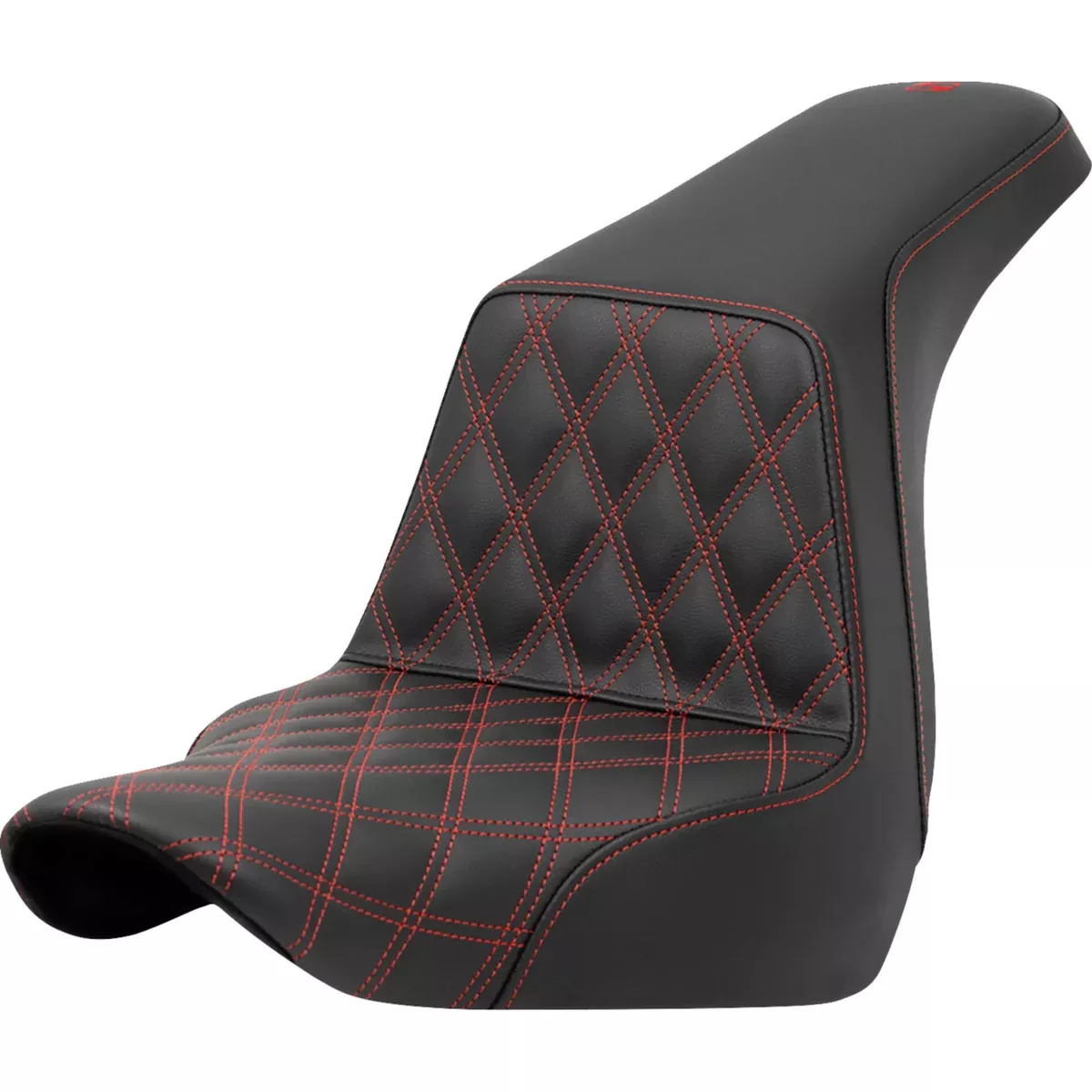 Saddlemen Lattice Stitch Step-Up Seat Front Red Stitch - 818-29-17204 For Harley Softail 2018-2021