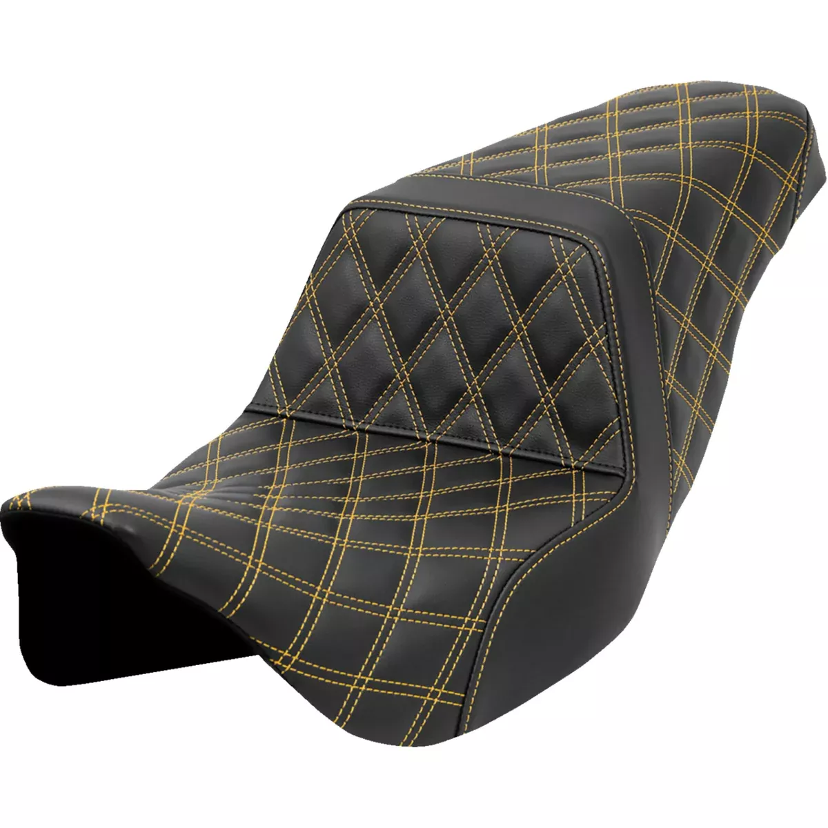 Saddlemen Lattice Stitch Step-Up Seat Gold Stitch - 808-07B-17507 For Harley Touring 2008-2023