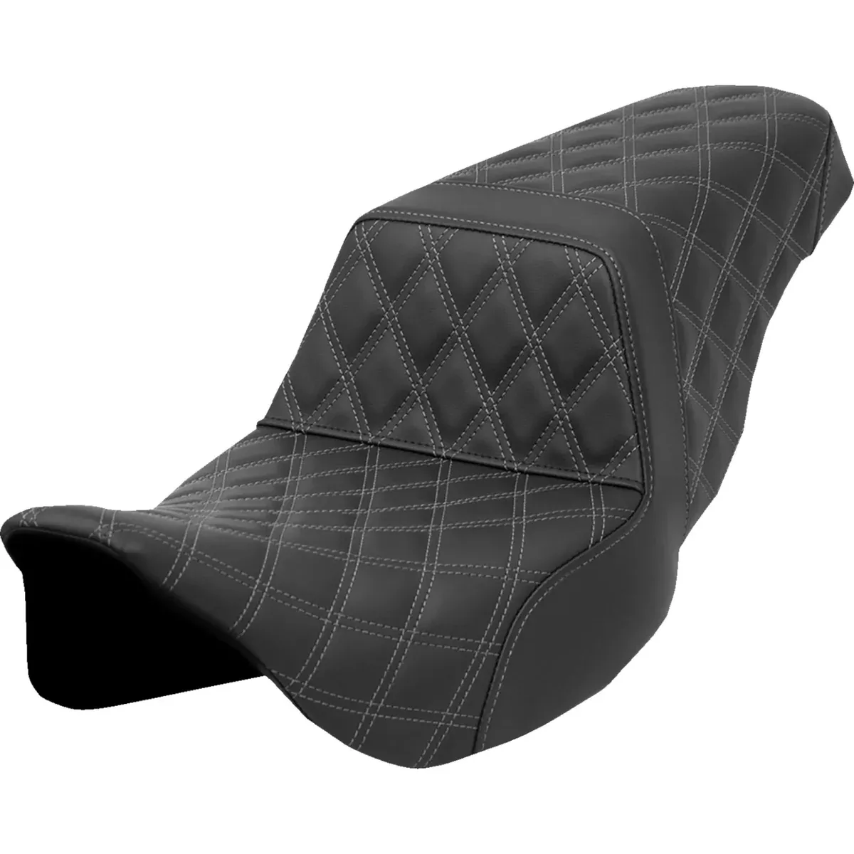 Saddlemen Lattice Stitch Step-Up Seat Gray Stitch - 808-07B-17502 For Harley Touring 2008-2023