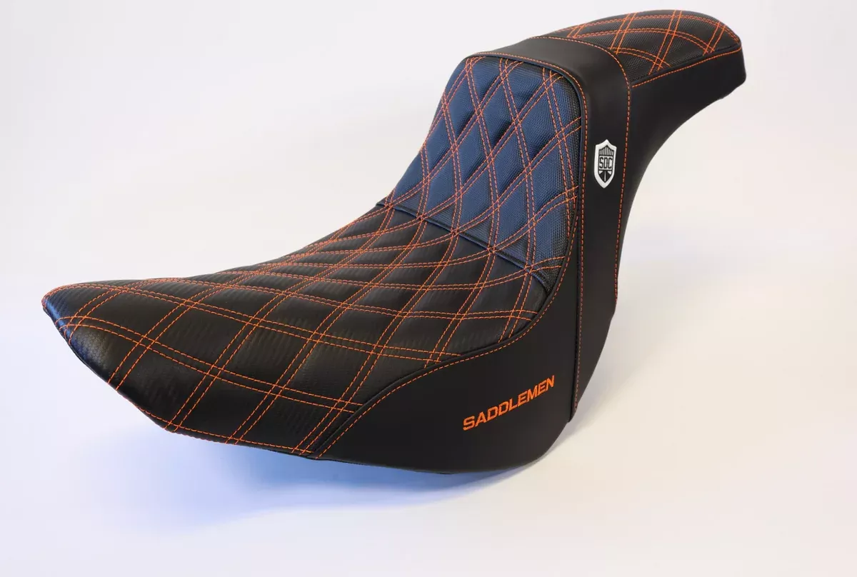 Saddlemen Orange Stitch 0802-1433 SC81829DB Pro Series SDC Performance Gripper Seat For Harley Softail 2018-2025