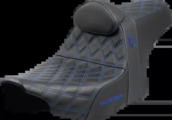 Saddlemen Pro Series SDC Performance Seat - Blue Stitching - w/ Backrest - FLT/FLH '23-'25 - SC82307DB1