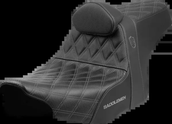 Saddlemen Pro Series SDC Performance Seat - Gray Stitching - w/ Backrest - FLT/FLH '23-'25 - SC82307DB2