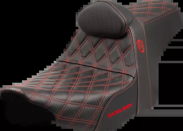 Saddlemen Pro Series SDC Performance Seat - Red Stitching - w/ Backrest - FLT/FLH '23-'25 - SC82307DB4
