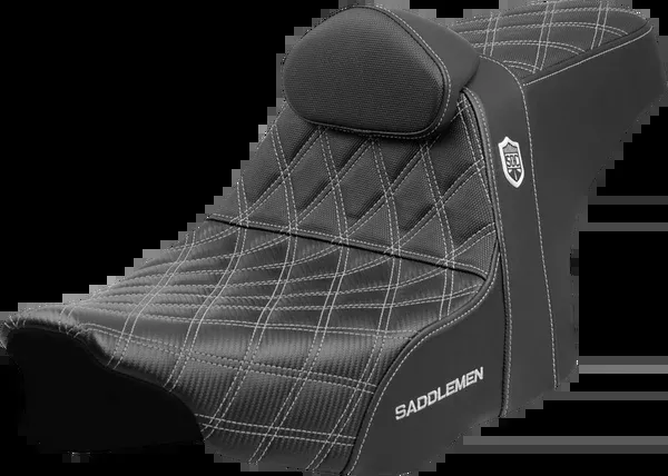Saddlemen Pro Series SDC Performance Seat - Silver Stitching - w/ Backrest - FLT/FLH '23-'25 - SC82307DB5