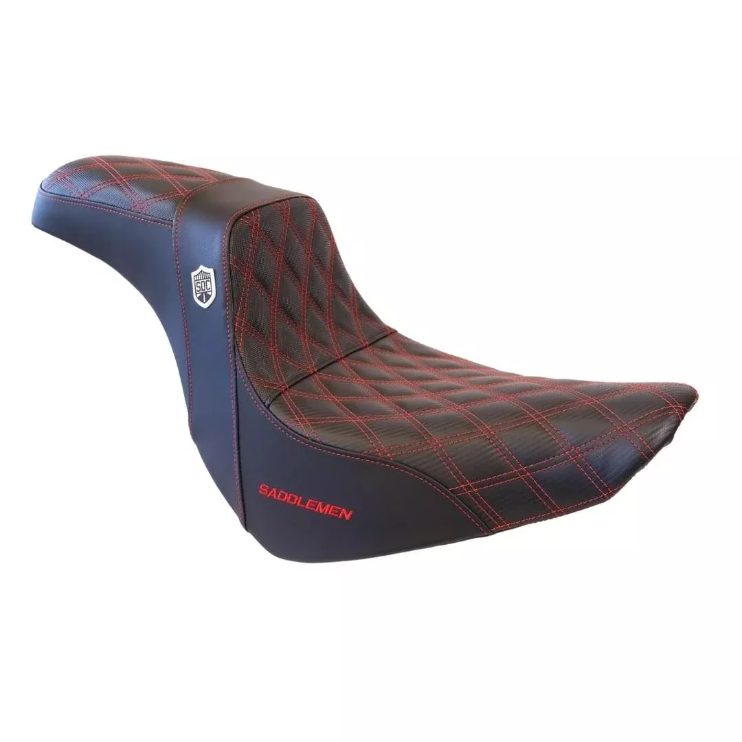 Saddlemen RED Stitch 0802-1433 SC81829DB Pro Series SDC Performance Grip Seat For Harley Softail 2018-2025