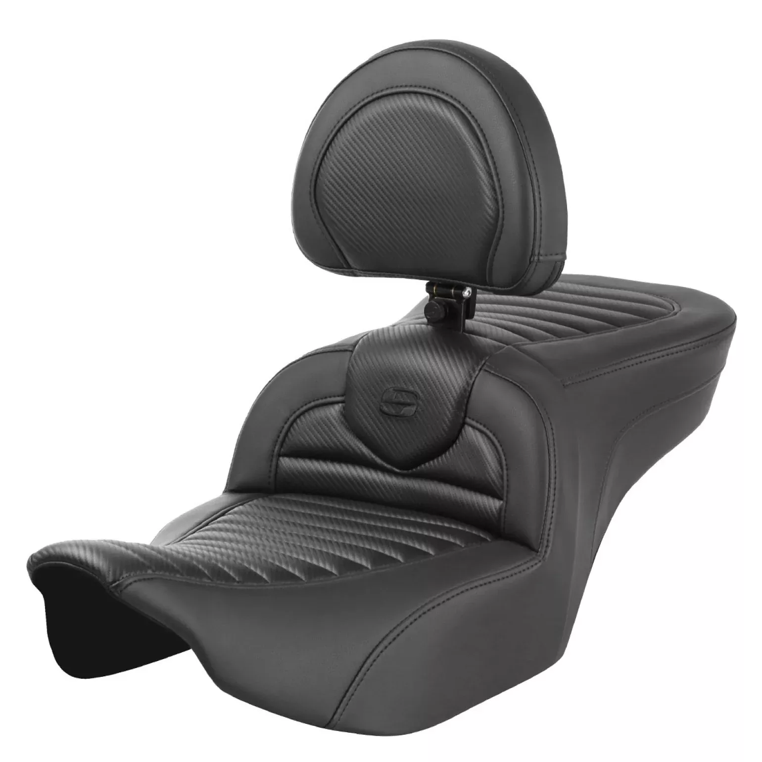 Saddlemen Roadsofa Carbon Fiber-CF-Tuck & Roll-TR (2008-2024 Select Street Glide, Road Glide, Electra, Road King, CVO)(Heated & Non Heated Options)