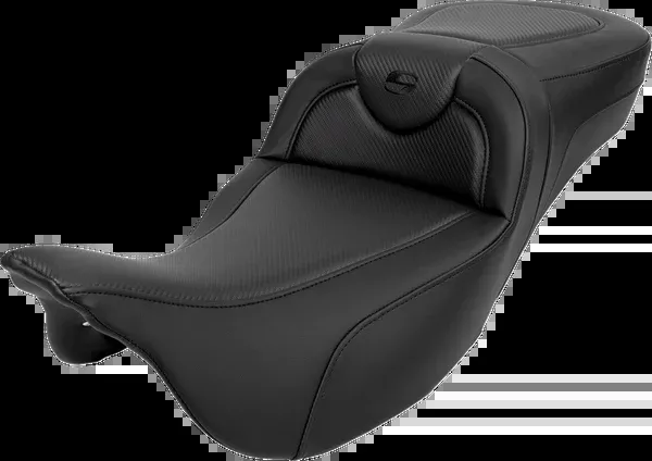 Saddlemen Roadsofa Extended Reach Seat Carbon Fiber Black Stitch Without Backrest – 808-07B-18600 For Harley Touring 2008-2023