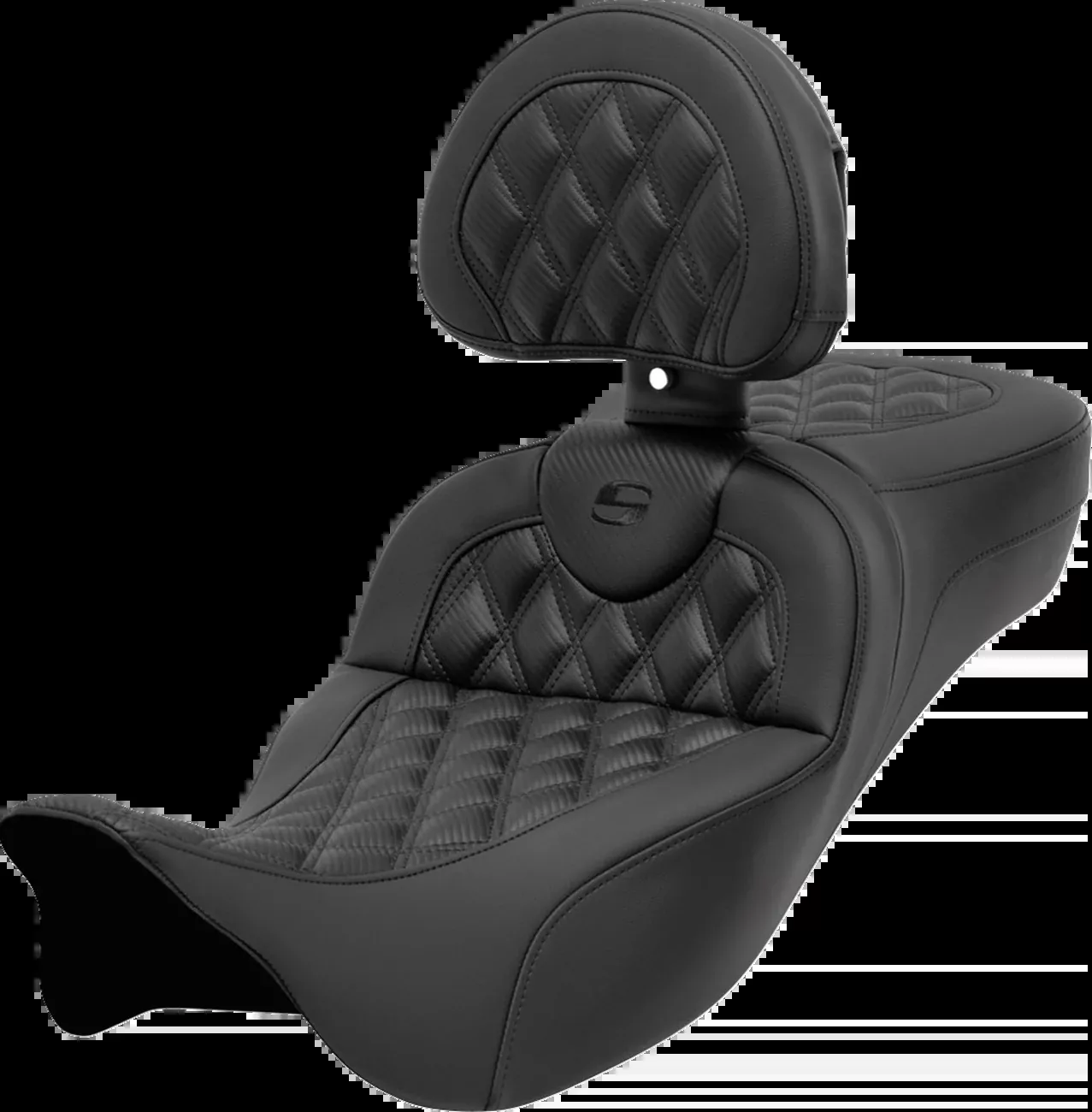 Saddlemen Roadsofa Extended Reach Seat With Backrest Lattice Stitch Carbon Fiber – 808-07B-207B0 For Harley Touring 2008-2024