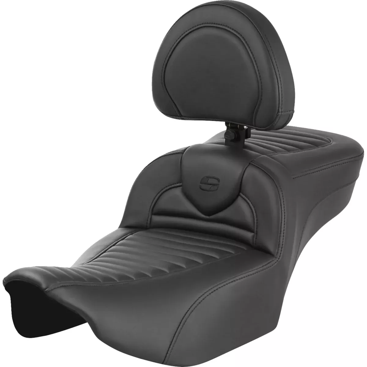Saddlemen Roadsofa Extended Reach Seat With Backrest Tuck-N-Roll - 823-07-203B0 For Harley Touring 2023-2026