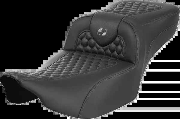 Saddlemen Roadsofa Extended Reach Seat Without Backrest Honeycomb Dark Gray Stitch - 823-07-19002 For Harley Touring 2023-2026