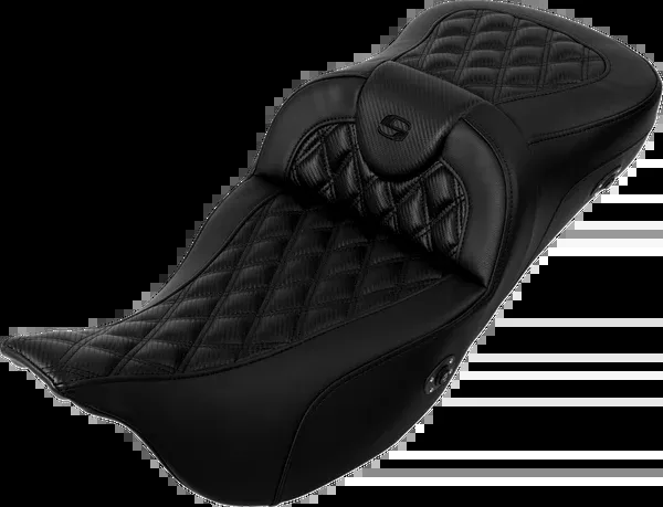Saddlemen Roadsofa Extended Reach Seat Without Backrest Lattice Stitch Carbon Fiber - 808-07B-20700 For Harley Touring 2008-2024